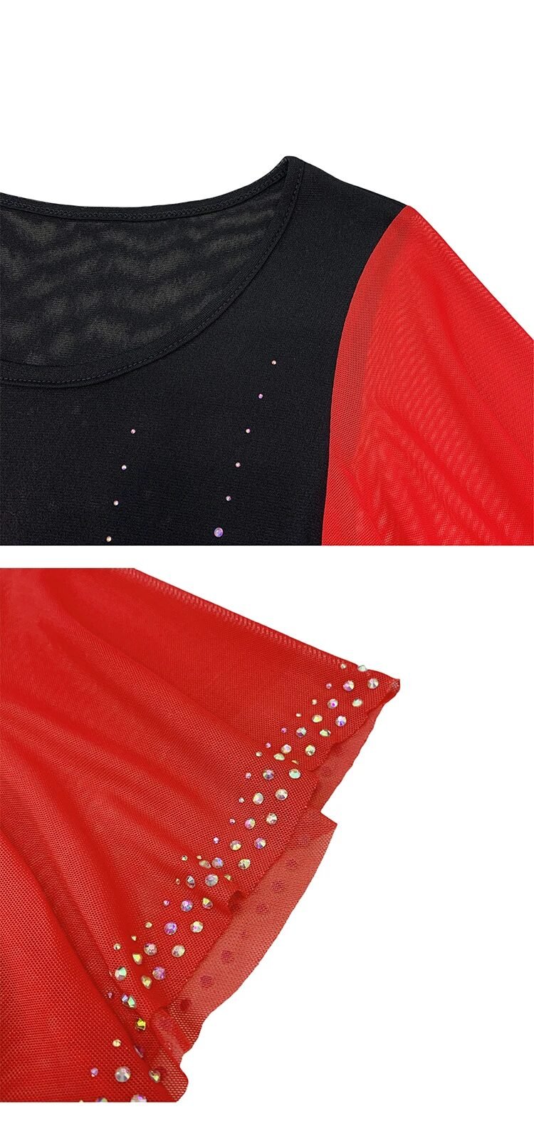 Alternative view of Trendy kortermet topp med Rhinestones