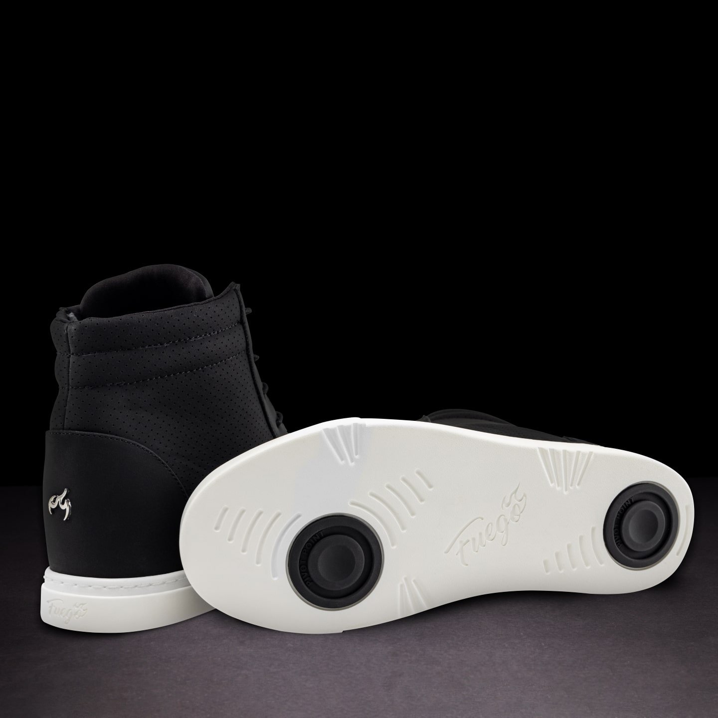 WD-BLK: Fuego Wedge sneaker - Black w/white sole - Bilde 8