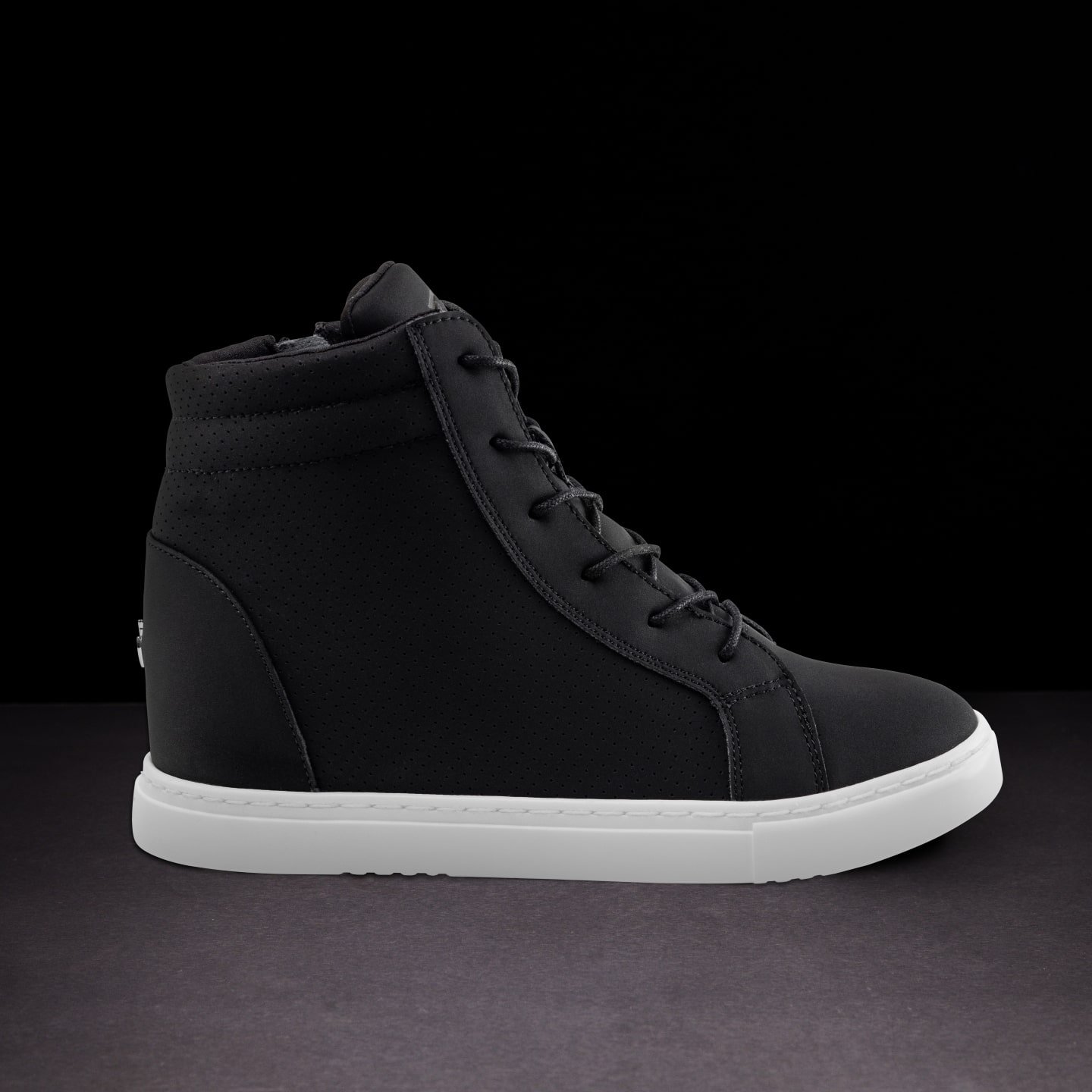 WD-BLK: Fuego Wedge sneaker - Black w/white sole - Bilde 10