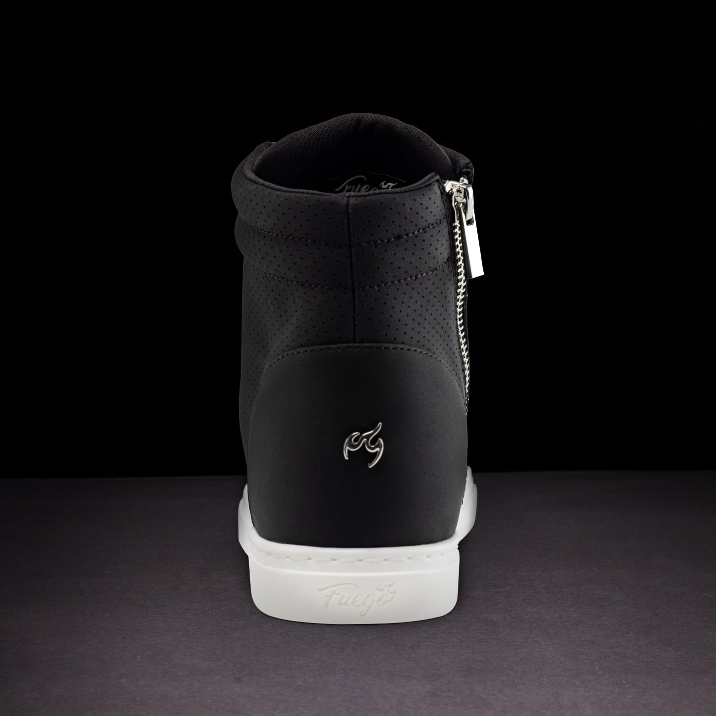 WD-BLK: Fuego Wedge sneaker - Black w/white sole - Bilde 11