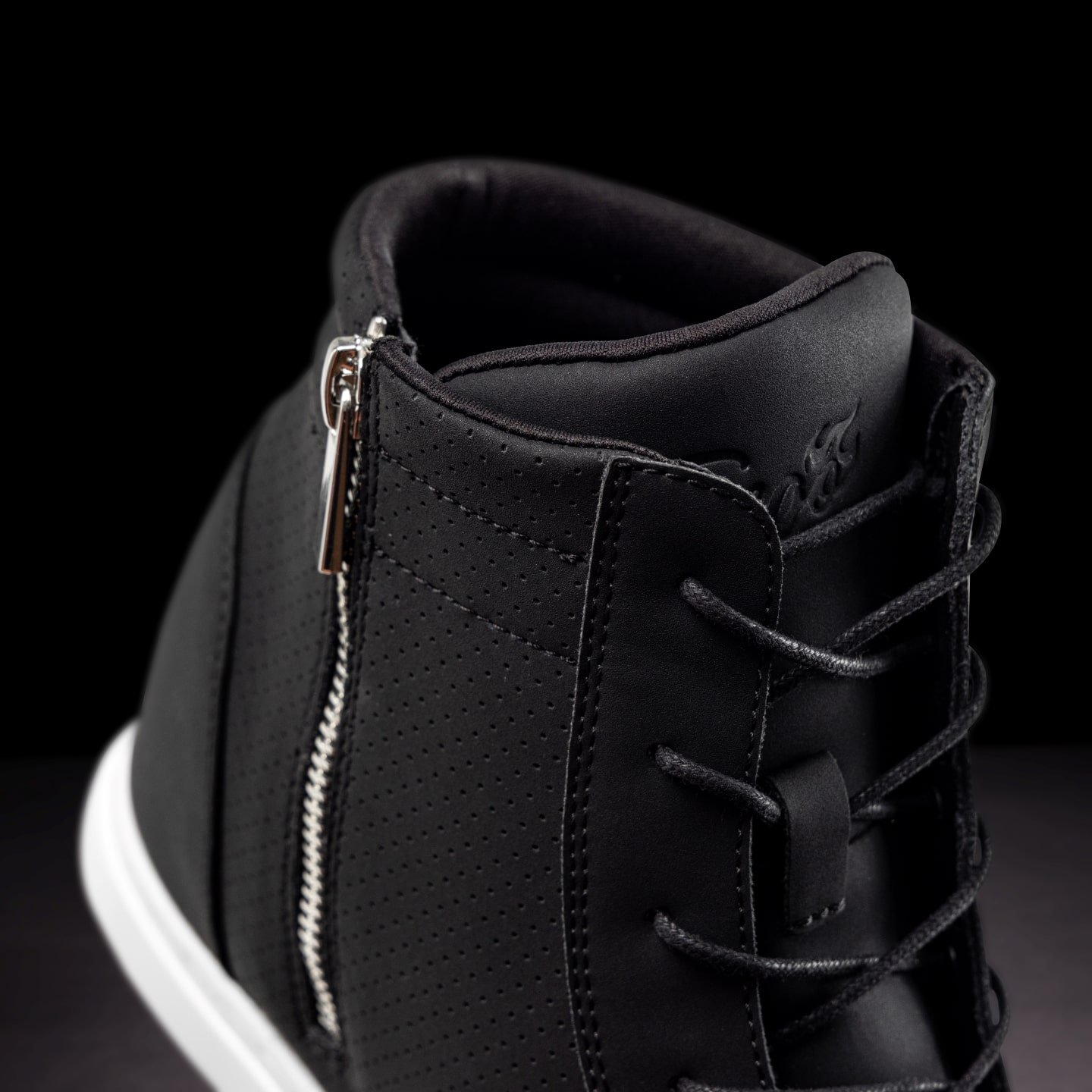 WD-BLK: Fuego Wedge sneaker - Black w/white sole - Bilde 16