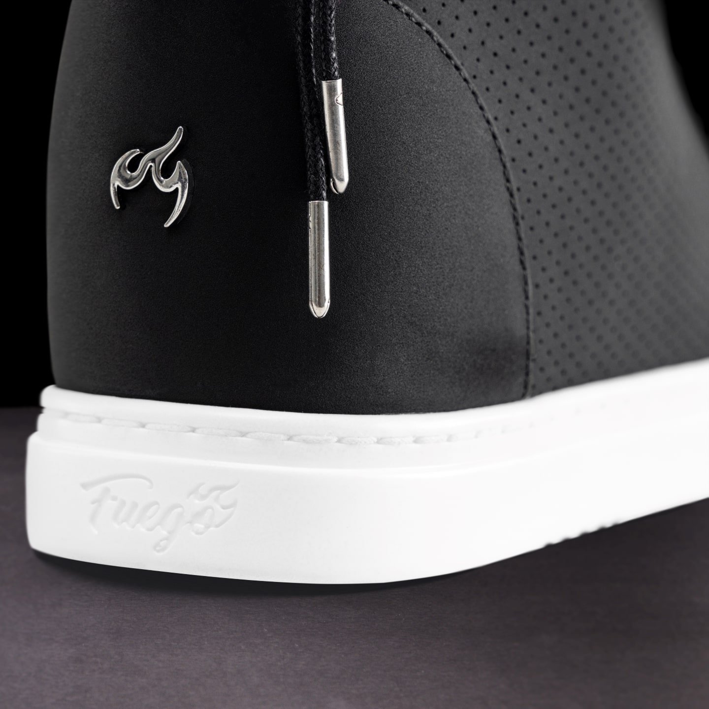 WD-BLK: Fuego Wedge sneaker - Black w/white sole - Bilde 5
