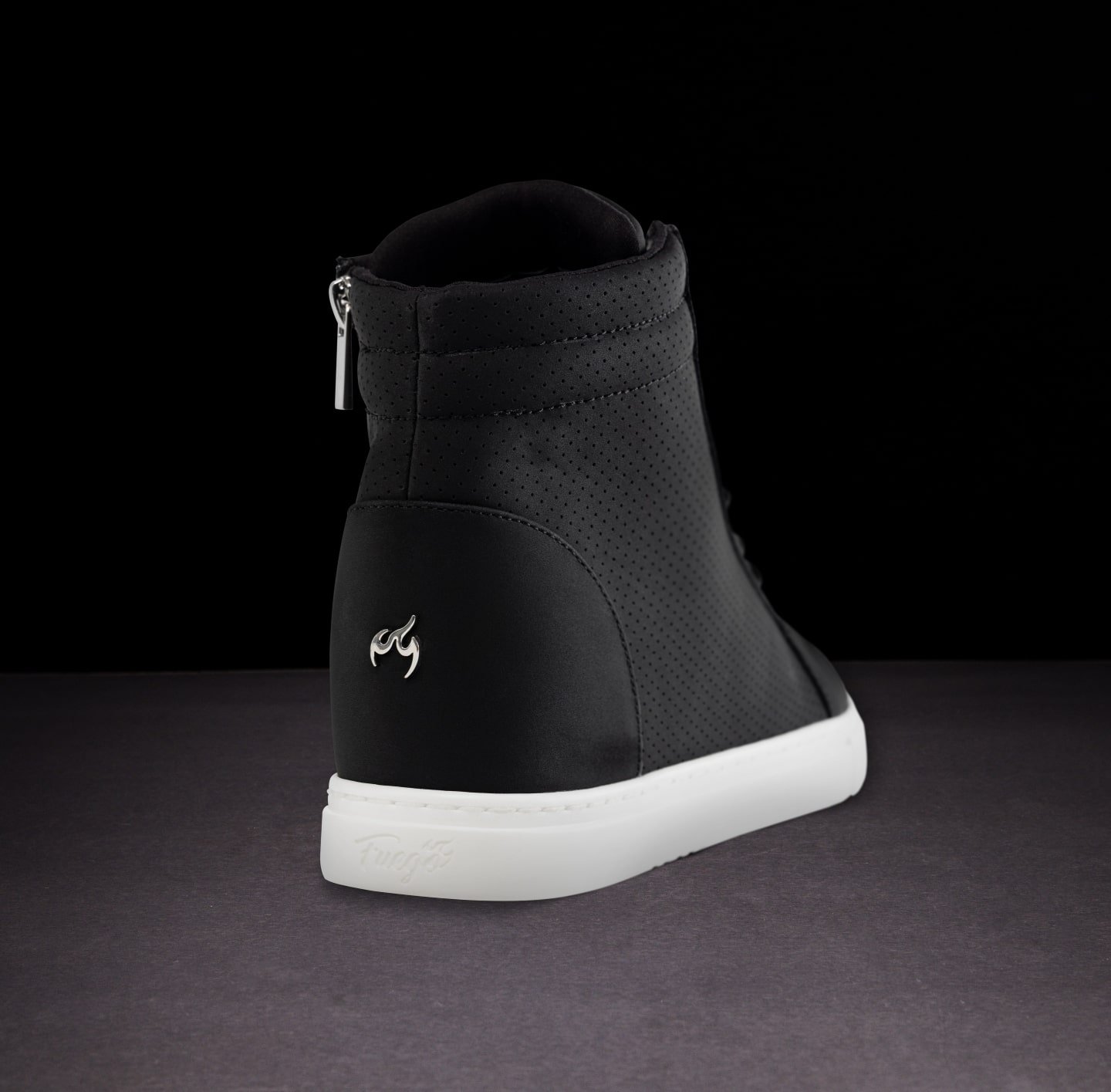 WD-BLK: Fuego Wedge sneaker - Black w/white sole - Bilde 6