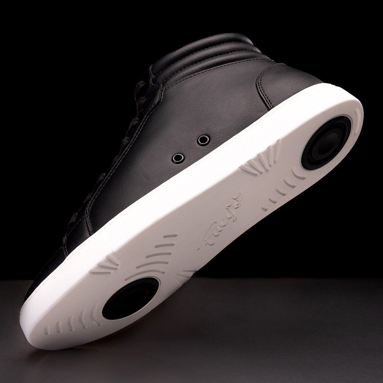 HT-BLK: Fuego High Top unisex dance sneaker - Black w/White sole - Bilde 10