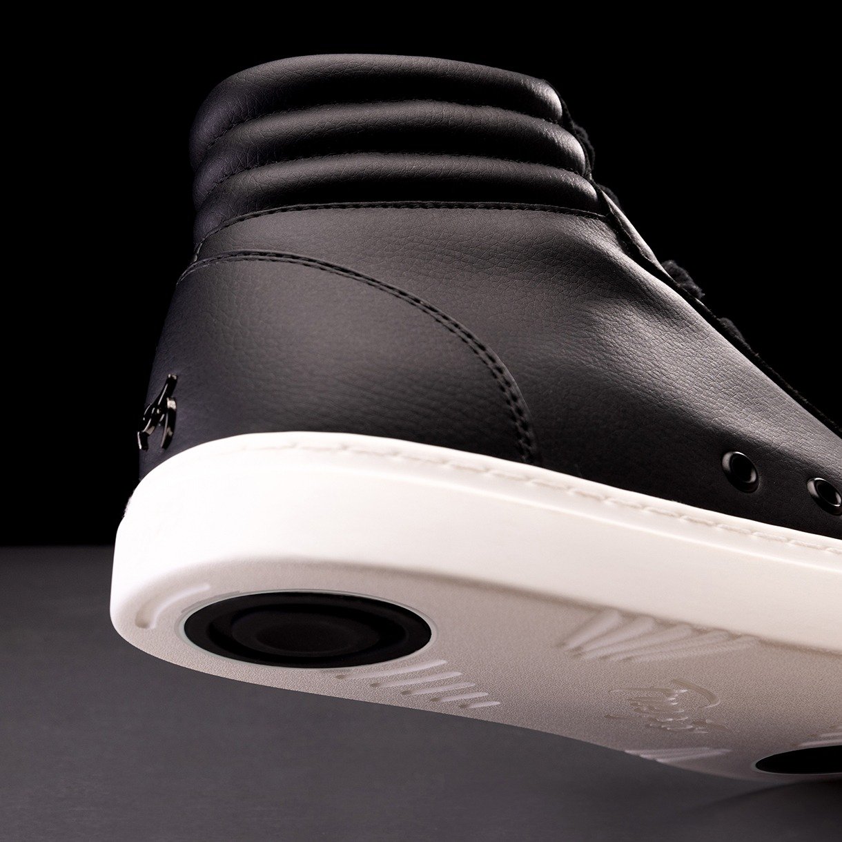 HT-BLK: Fuego High Top unisex dance sneaker - Black w/White sole - Bilde 7