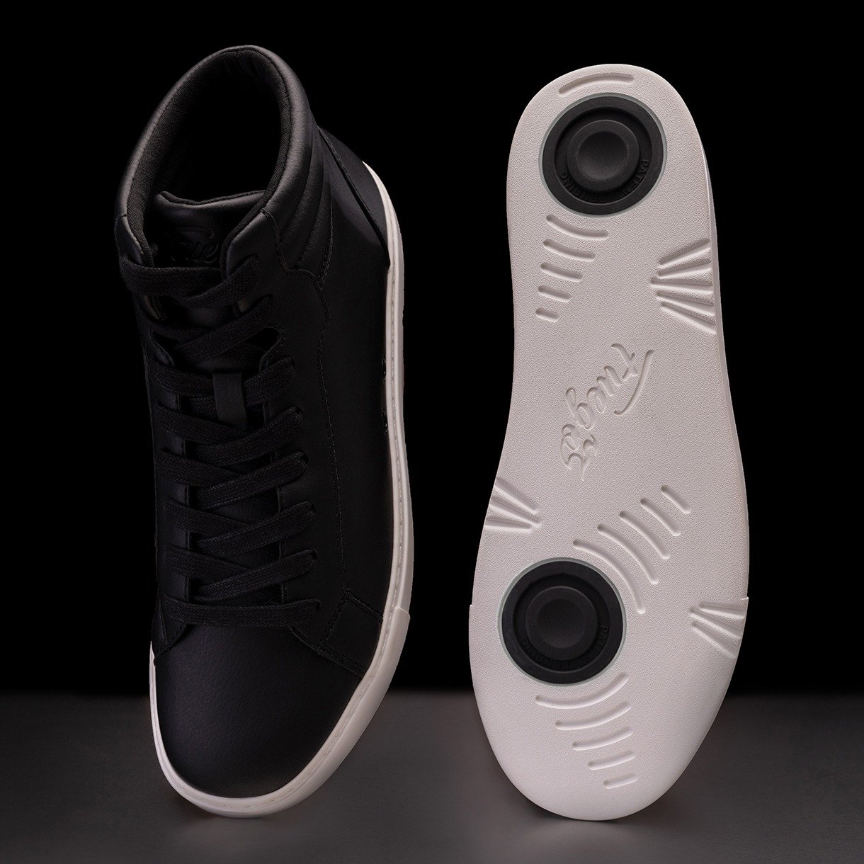 HT-BLK: Fuego High Top unisex dance sneaker - Black w/White sole - Bilde 9