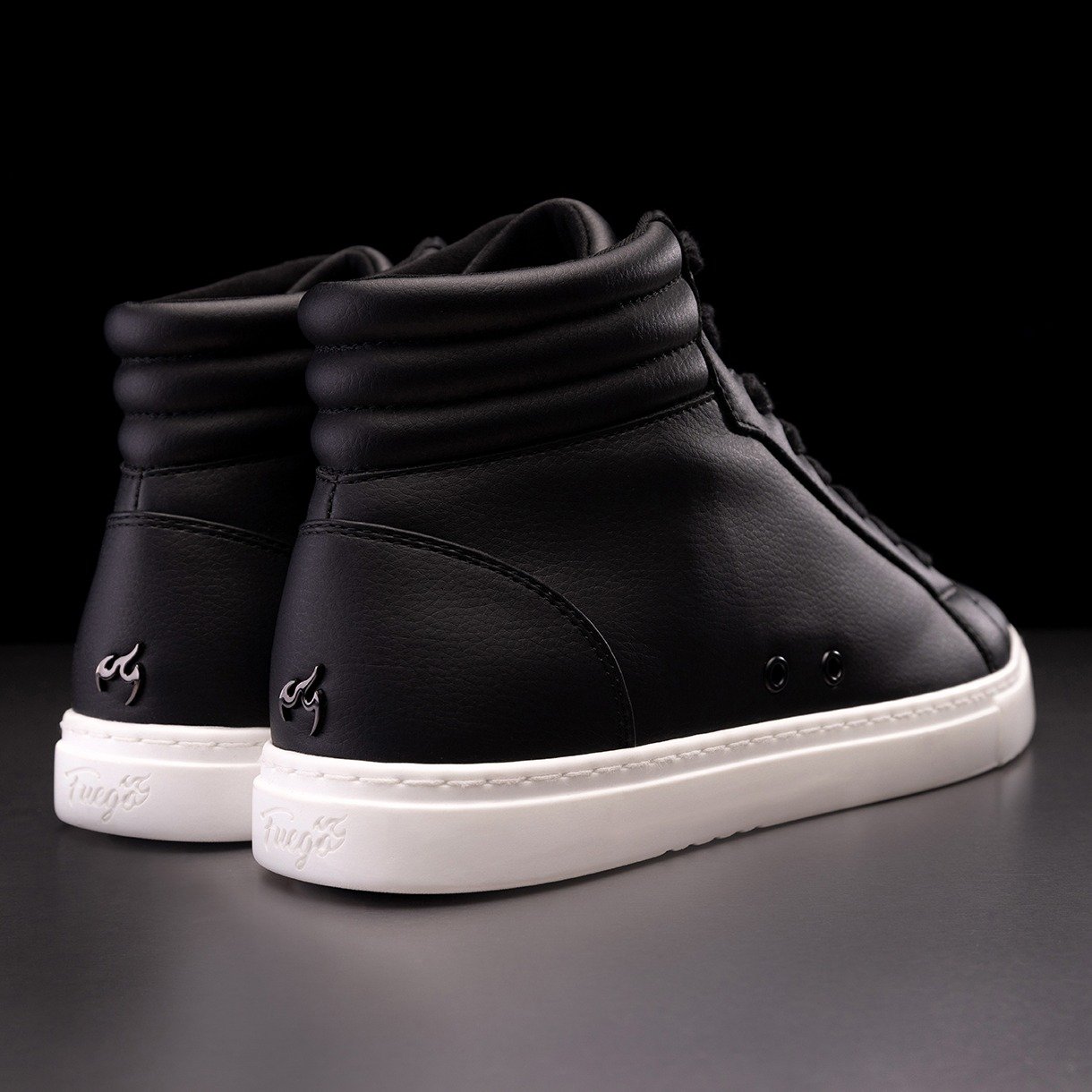 HT-BLK: Fuego High Top unisex dance sneaker - Black w/White sole - Bilde 17