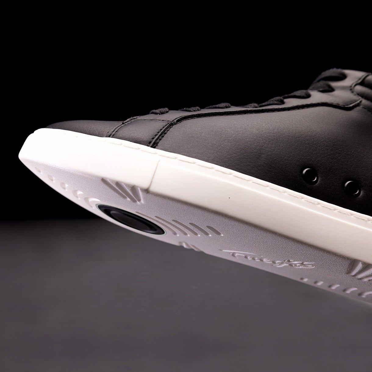 HT-BLK: Fuego High Top unisex dance sneaker - Black w/White sole - Bilde 8
