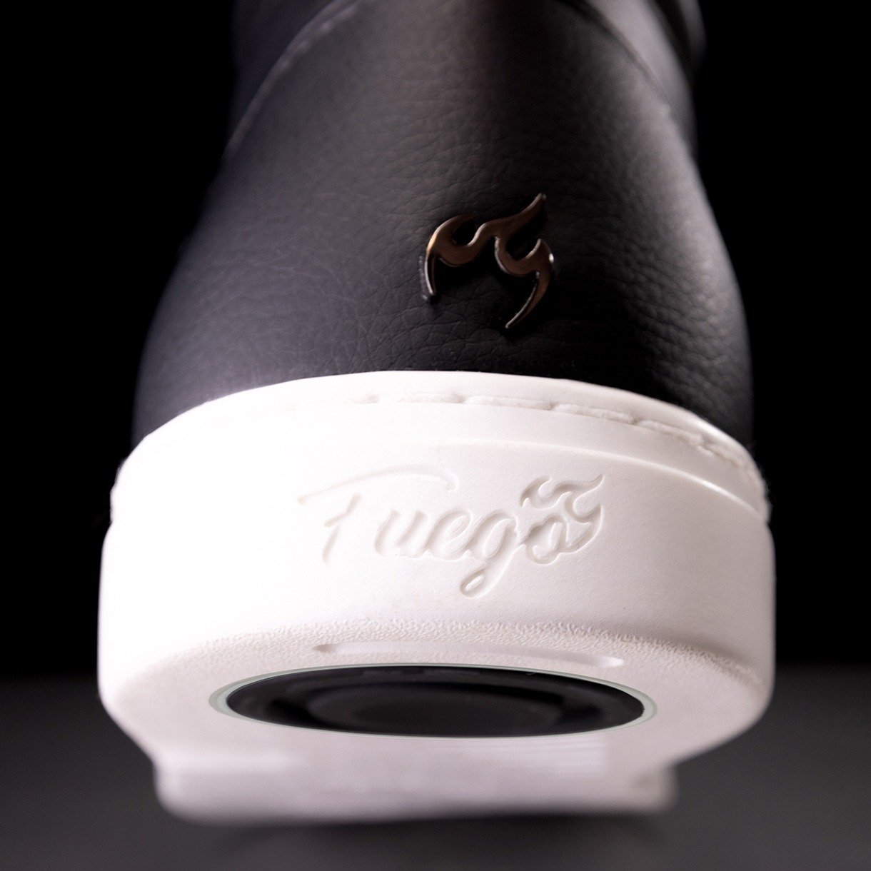 HT-BLK: Fuego High Top unisex dance sneaker - Black w/White sole - Bilde 6