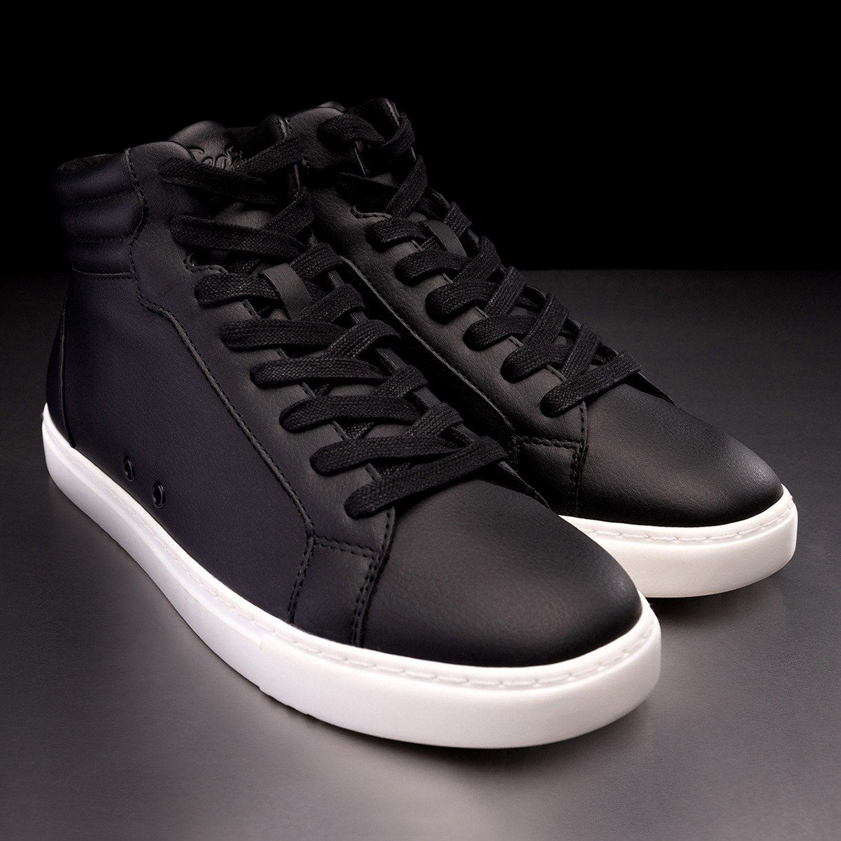 HT-BLK: Fuego High Top unisex dance sneaker - Black w/White sole - Bilde 15