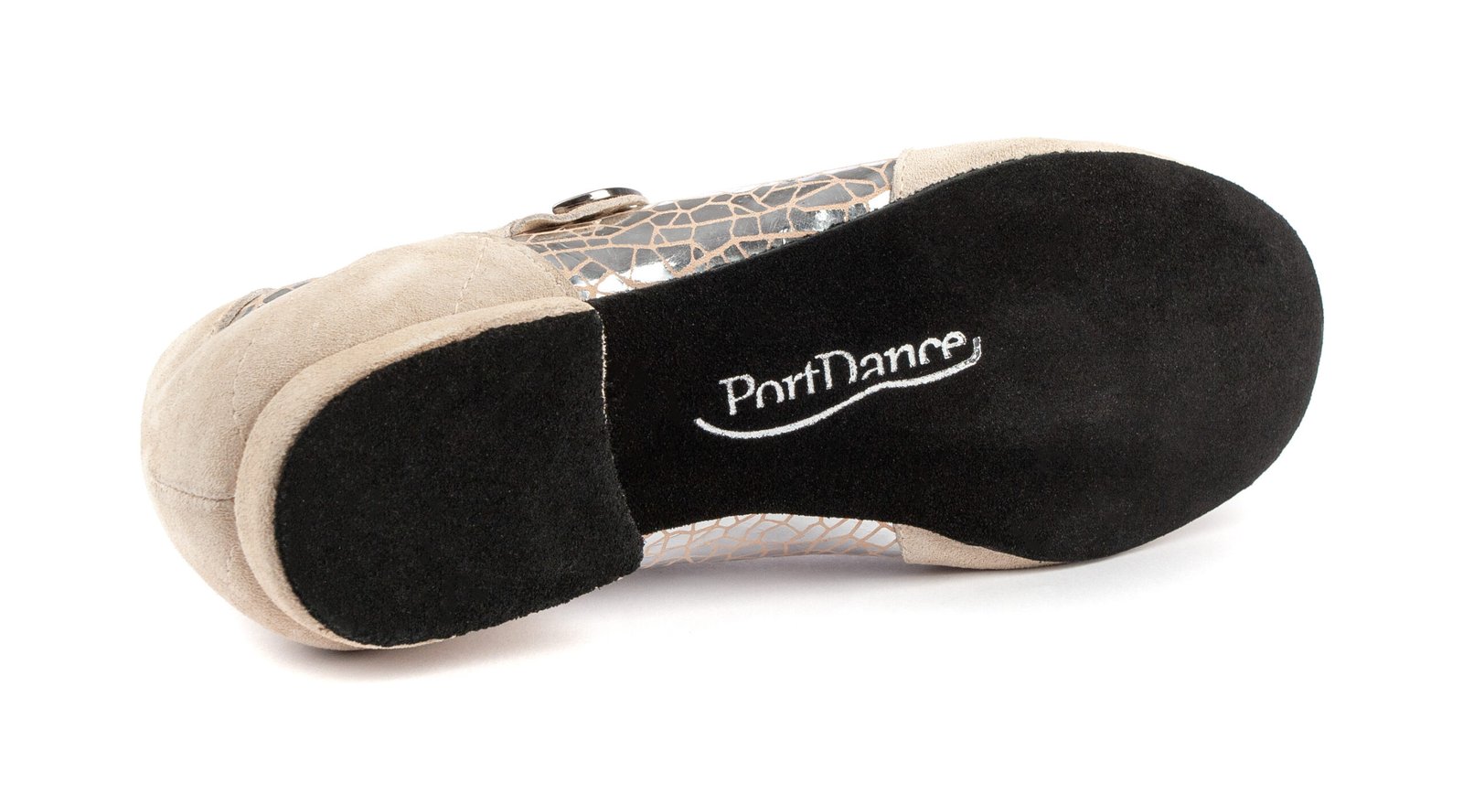 PD08 Fashion: PortDance Female Sneaker – Silver Craquelê Suede Sole - Bilde 2